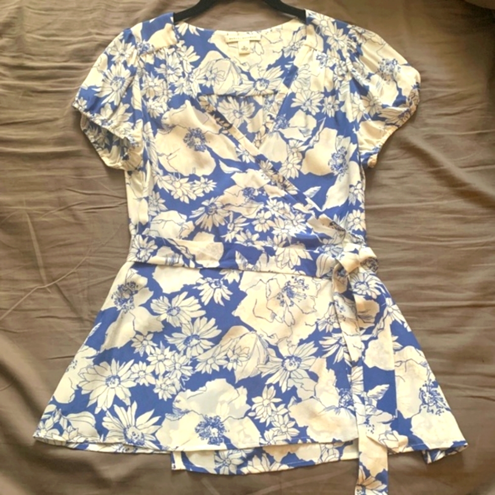 Banana Republic Silk Floral Wrap Top